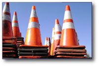 Stack of road cones