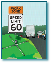 60 mph portable sign